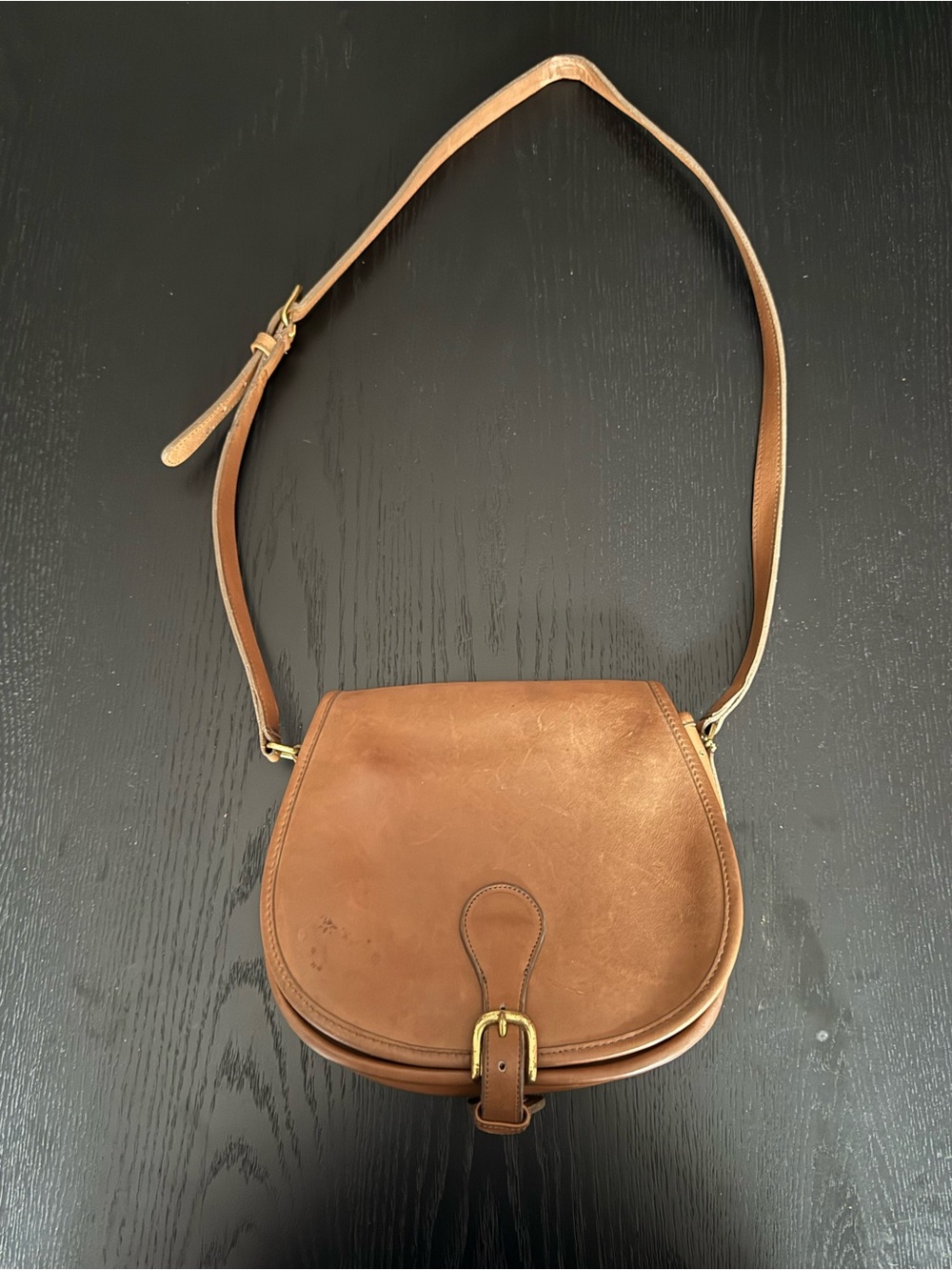 Vintage Coach NYC Tan Saddle Bag